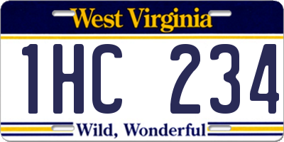 WV license plate 1HC234