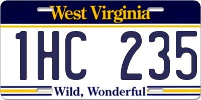 WV license plate 1HC235