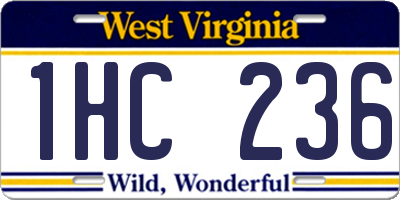 WV license plate 1HC236
