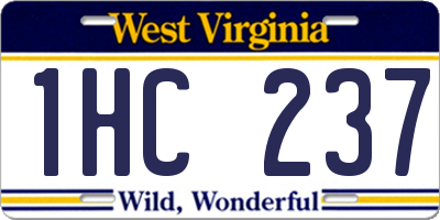 WV license plate 1HC237