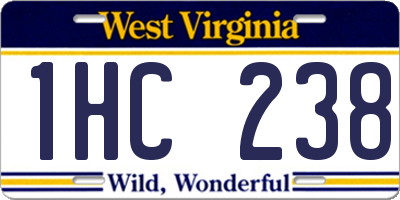 WV license plate 1HC238