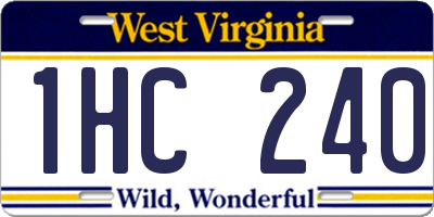 WV license plate 1HC240