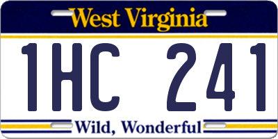 WV license plate 1HC241