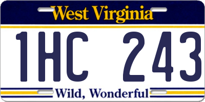 WV license plate 1HC243