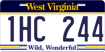 WV license plate 1HC244