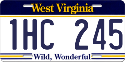 WV license plate 1HC245