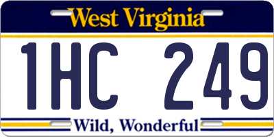 WV license plate 1HC249