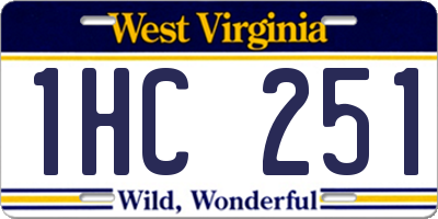 WV license plate 1HC251