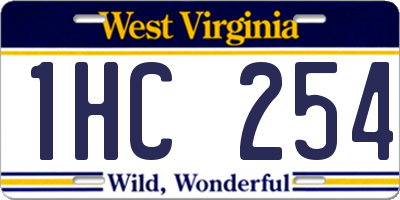 WV license plate 1HC254