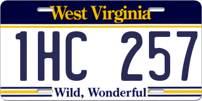WV license plate 1HC257