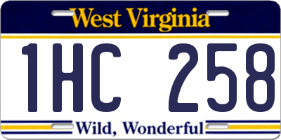 WV license plate 1HC258