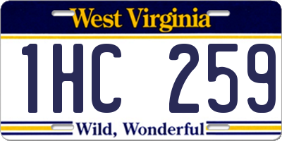 WV license plate 1HC259
