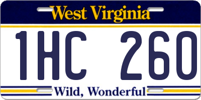 WV license plate 1HC260
