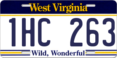 WV license plate 1HC263