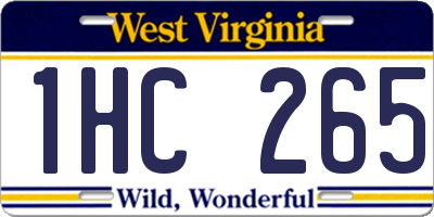 WV license plate 1HC265