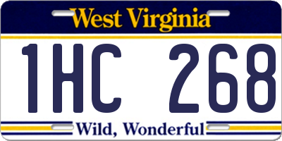 WV license plate 1HC268