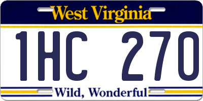 WV license plate 1HC270