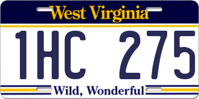 WV license plate 1HC275