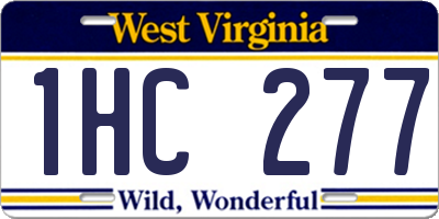 WV license plate 1HC277