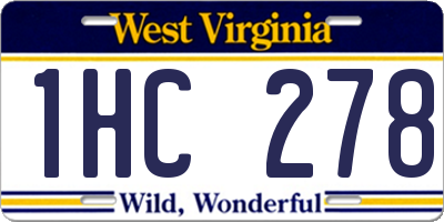 WV license plate 1HC278