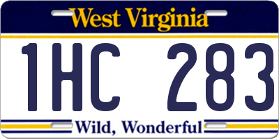 WV license plate 1HC283