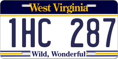 WV license plate 1HC287
