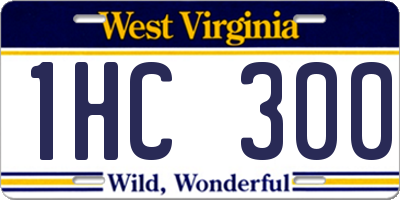 WV license plate 1HC300