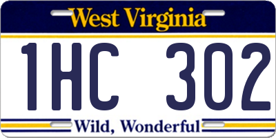 WV license plate 1HC302