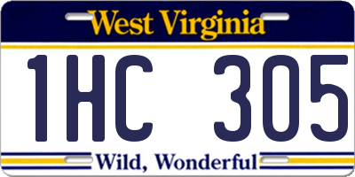 WV license plate 1HC305