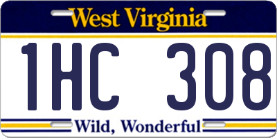 WV license plate 1HC308
