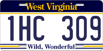 WV license plate 1HC309