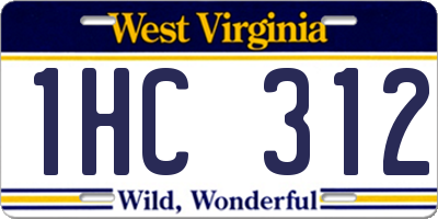 WV license plate 1HC312