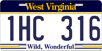 WV license plate 1HC316