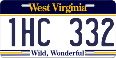 WV license plate 1HC332