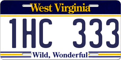 WV license plate 1HC333