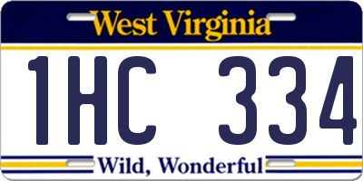 WV license plate 1HC334