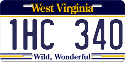 WV license plate 1HC340