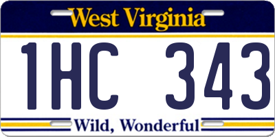 WV license plate 1HC343
