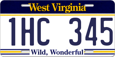 WV license plate 1HC345