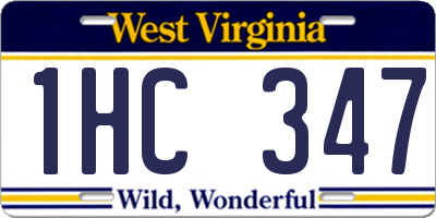 WV license plate 1HC347