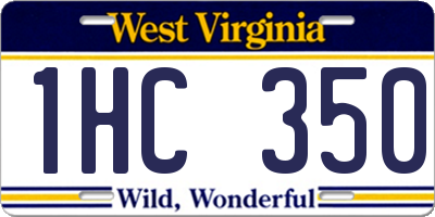 WV license plate 1HC350