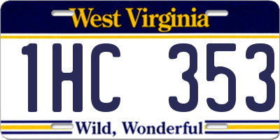 WV license plate 1HC353