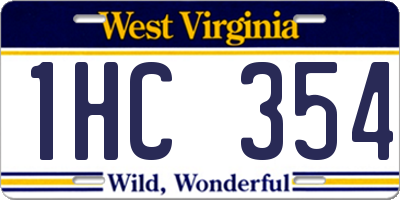 WV license plate 1HC354