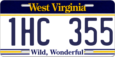 WV license plate 1HC355