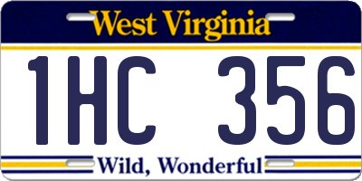 WV license plate 1HC356