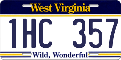 WV license plate 1HC357