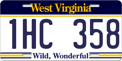 WV license plate 1HC358