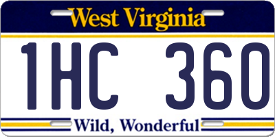 WV license plate 1HC360
