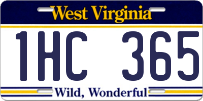 WV license plate 1HC365