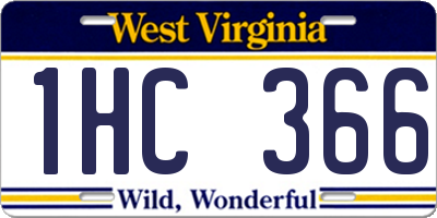 WV license plate 1HC366
